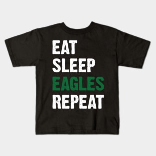 Eat Sleep Eagles Repeat Retro Vintage Kids T-Shirt